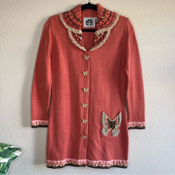 ✨Vintage Storybook Knits | Take Flight Butterfly Embroidered Sequin Cardigan Set - Picture 14 of 16